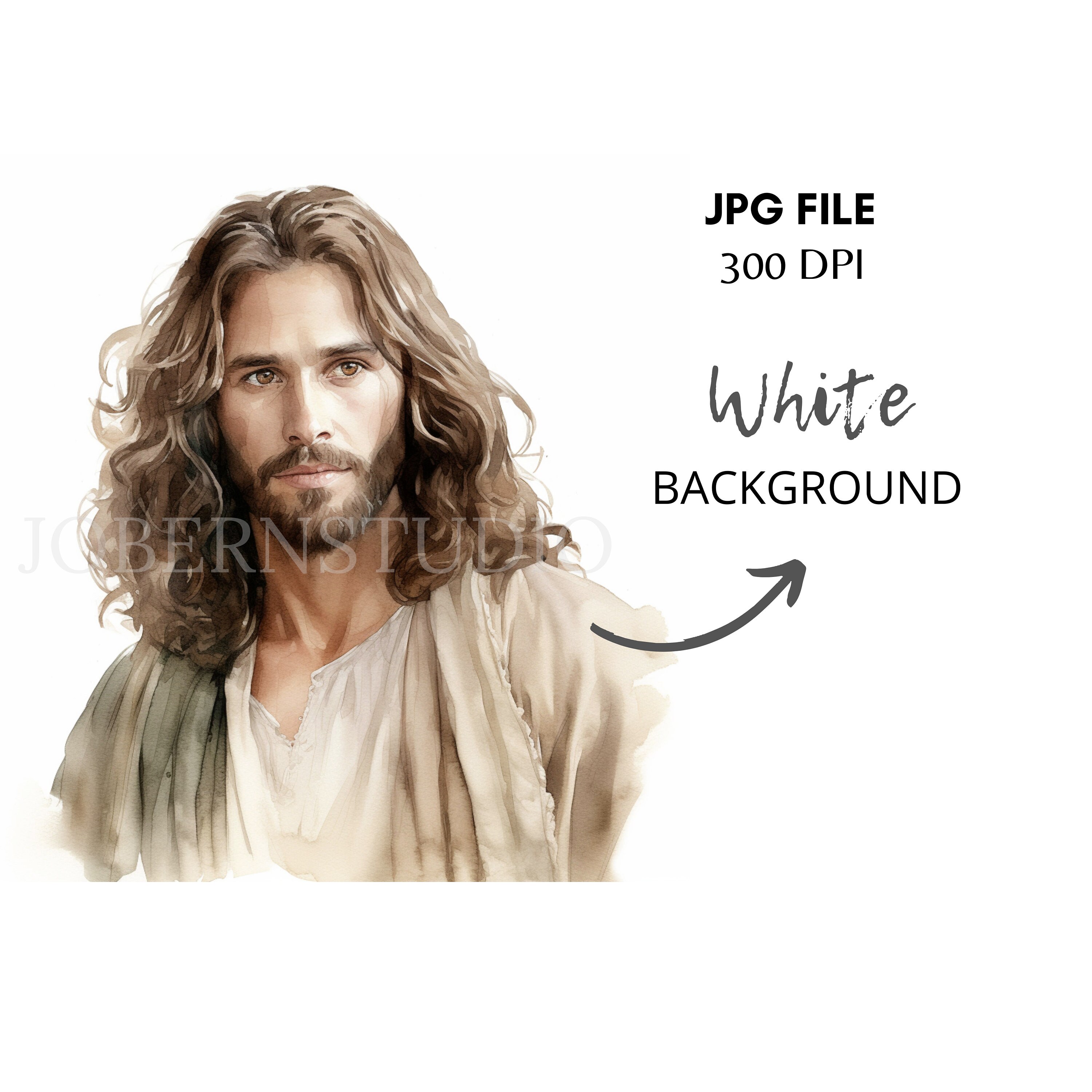 Jesus Christ Clipart Bundle 10 High Quality PNG, Watercolor Jesus ...