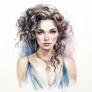 Pacchetto PNG Clipart donna europea 10 alta qualità, download digitale ragazza acquerello, creazione di cartoline, artigianato in carta digitale, adesivi stampabili/ 193