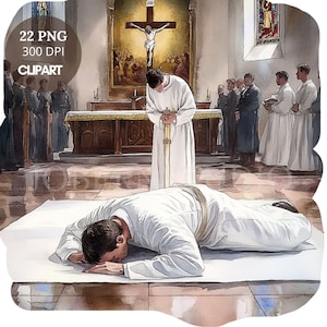 Priesterwijding clipart png, bundel 22 hoge kwaliteit, aquarel eucharistie en kerk, afdrukbare stickers goodnotes, digitale download | 777