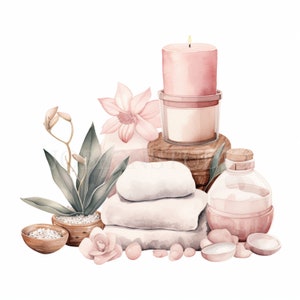Spa Time Clipart Bundle 15 PNG de haute qualité, Bath Home Decor, Téléchargement numérique, Fabrication de cartes, Médias mixtes, Artisanat en papier numérique, Autocollants| 99