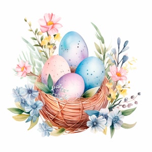 Pacchetto PNG Clipart di Pasqua 10 JPG di alta qualità, Decorazione pasquale ad acquerello, Download digitale, Creazione di cartoline, Supporti misti, Creazioni di carta digitale/205