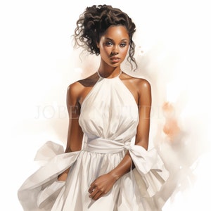 Black Woman Fashion Clipart PNG, Bundle 10 alta qualità, Bundle acquerello, Download digitale, Creazione di cartoline, Mestiere di carta digitale, Adesivi/195