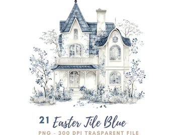 Easter Tile Blue Clipart PNG Bundle 21 High Quality,Watercolor Easter Egg, Digital Download,Card Making,Mixed Media,Digital Paper Craft| 674