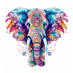 Clipart animali Mandala, bundle 15 PNG di alta qualità, animali acquerello, adesivi stampabili, download digitale, creazione di cartoline, creazione di carta digitale/383