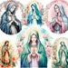 Virgin Mary Clipart,bundle 135 High Quality Png,watercolor Clip Art Jpg ...