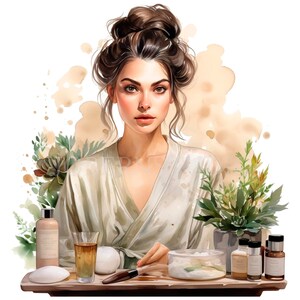 Cosy Winter Spa Clipart PNG, lot de 25 JPG haute qualité, téléchargement numérique, fabrication de cartes, techniques mixtes, créations numériques en papier, autocollants imprimables | 61