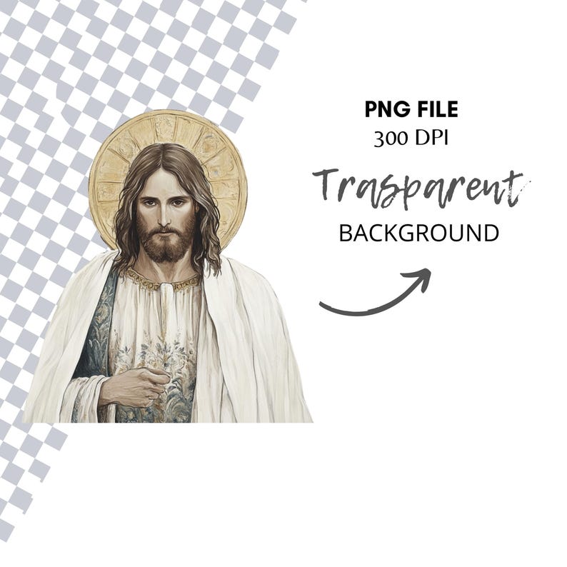 Watercolor Jesus Christ Clipart Bundle | Vintage Religious PNG (digital ...