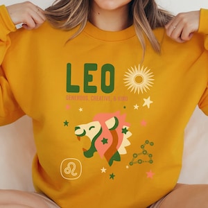 Retro Leo Zodiac Sweatshirt: Vintage Graphic Astrology Gift