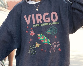 Moletom com estampa do signo de Virgem, presente astrológico moderno