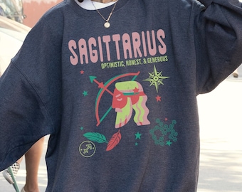 Retro Sagittarius Zodiac Sweatshirt: Vintage Astrology Gift