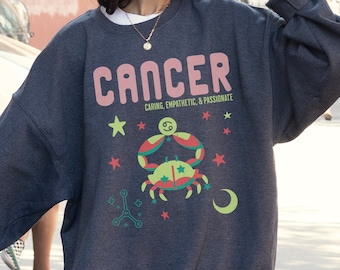 Vintage Cancer Zodiac Sweatshirt: Retro Astrology Gift