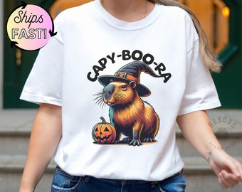 Comfort Colors Capybara Halloween Shirt: Capy-Boo-Ra Ghost Tee