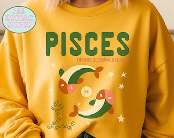 Zodiac Sweatshirt: Retro Astrology Graphic Gift