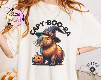 Comfort Colors Capybara Halloween Shirt: Capy-Boo-Ra Ghost Tee