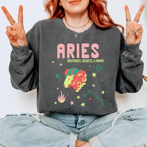 Aries Zodiac Digital Download PNG, Vintage Astrology Sublimation Design PNG, Retro Aesthetic T-Shirt Design, Birth Sign DTF Print File