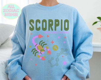 Zodiac Sign Sweatshirt: Retro Astrology Birthday Gift