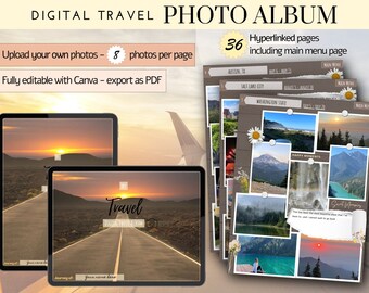 Digital Hyperlinked Travel Photo Album | Vision Board | Vacation Diary | Travel Planner | Digital Photo Album Tablet and iPad