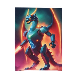 Robot Dragon Fantasy Velveteen Plush Blanket