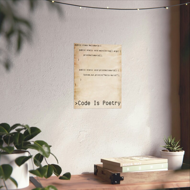 Code is Poetry Vertical Poster, Java Function Hello World! image 1