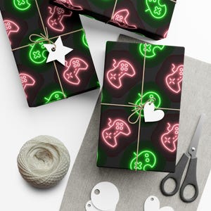 Gamer Gift Wrap Paper, gamer gift, game controller gift wrap, wrapping paper for gamer