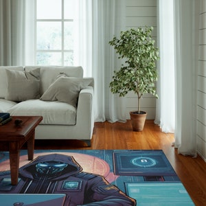 Cyber Hacker tech floor Dornier Rug gamer nerd carpet