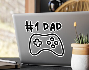 Sticker gamer papa, sticker papa, retro gamer, Kiss-Cut vinyl sticker