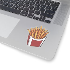 naklejka z frytkami z kreskówek, naklejka z jedzeniem, naklejka z frytkami, naklejki Kiss-Cut z frytkami
