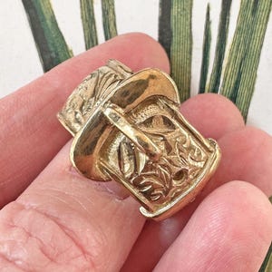 Vintage 9K Gold Buckle Ring | Men's Statement | Size 11 | Birmingham Hallmark
