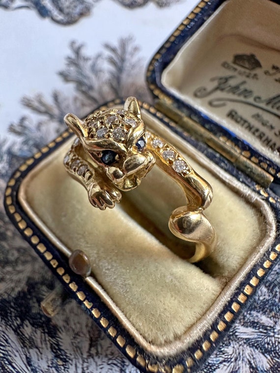 Jaguar panther ring gold - Gem