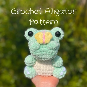 Crochet Alligator Pattern - with Butterfly