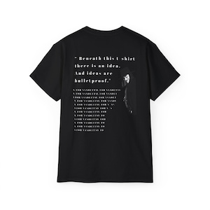 V wie Vendetta T-Shirt | Guy Fawkes Maske Grafik T-Shirt | Anonymes Stolz Shirt | Politische Streetwear | Dunkle Ästhetik