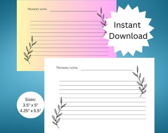 Tarjetas de versículos bíblicos imprimibles/Estudio bíblico (descarga digital)