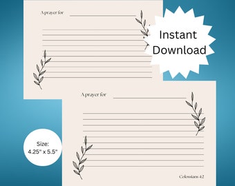Tarjetas de oración imprimibles de las Sagradas Escrituras / Fe cristiana (Descarga digital)