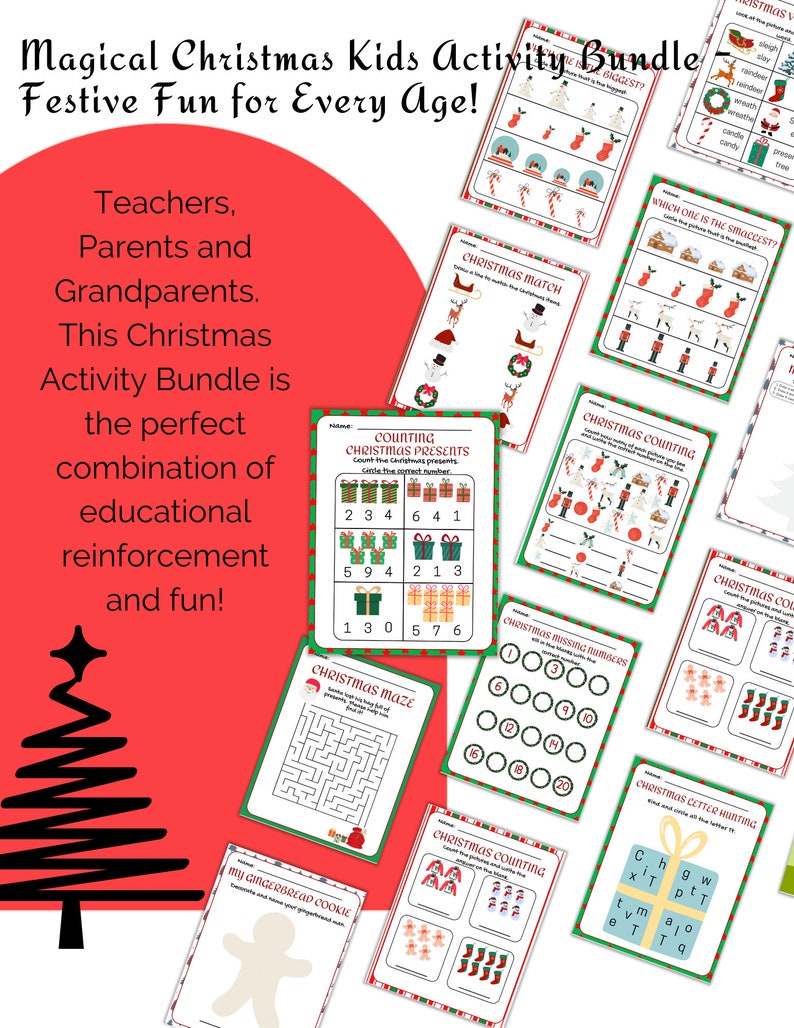 30 Printable Christmas Activities Christmas Activity Bundle Kid s
