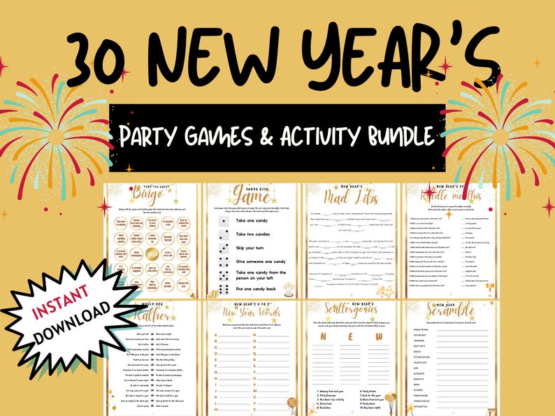 23-24 New Years Game Bundle New Years Eve Games New Years Party ...