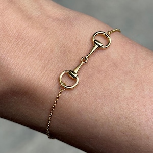 Dainty Horse Bit Bracelet, Equestrian Jewelry, Minimalist Snaffle Bit Bracelet, 925 Sterling Silver