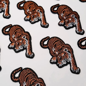 Tiger Iron On Patch, Vintage Tiger Patch, Western Animal Patch, Trucker Hat Patch, Embroidered Statement Patch