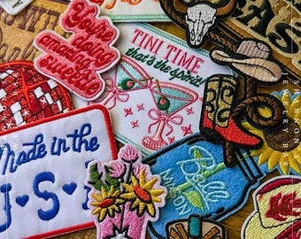 Handmade Western Iron On Patches: Cowgirl, Trucker Hat