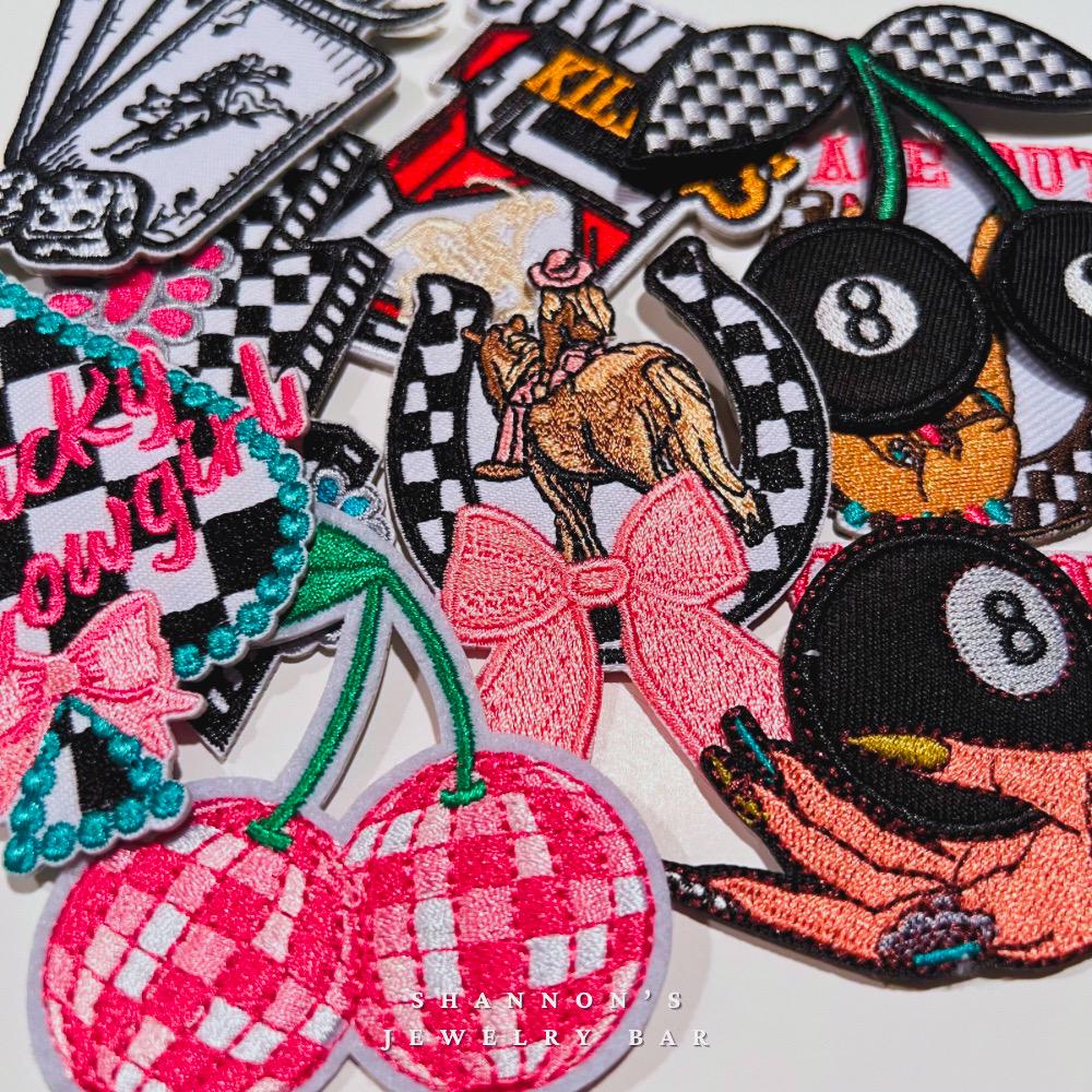 Western HANDMADE PATCHES - Iron On Patches, Pink Patches, Western Patches, Trendy Patch, Belt Bag Patch, Cowgirl, Western Trucker Hat Patch