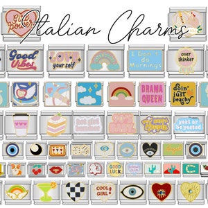 Breloques italiennes - Breloques en acier inoxydable, NOUVELLES conceptions de breloques italiennes, Personnalisez votre bracelet, Bracelet italien vintage