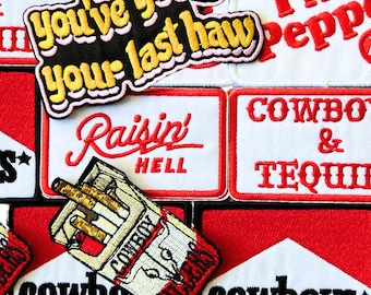 HANDMADE PATCHES - Iron On Patches, Trucker Hat Patch, Western Patch, Trendy Patch, Belt Bag Patch, Patch Bundles, Embroidered Patches