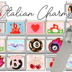 Breloques italiennes - Breloques en acier inoxydable, NOUVELLES conceptions de breloques italiennes, Personnalisez votre bracelet, Bracelet italien vintage