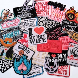 Western Cowgirl Iron On Patches, Retro Rodeo Patch, Trucker Hat Patch, Denim Jacket Patch, Country Western Embroidered Patch, Punchy Western
