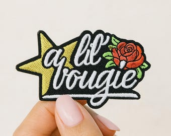 A Lil Bougie Embroidered Iron-On Patch: Trendy Western Style, DIY Patch Party