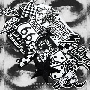 Black & White Embroidered Patch – Iron On, Western, Trendy