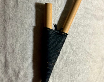 handmade bamboo kuripe with black hemp binding