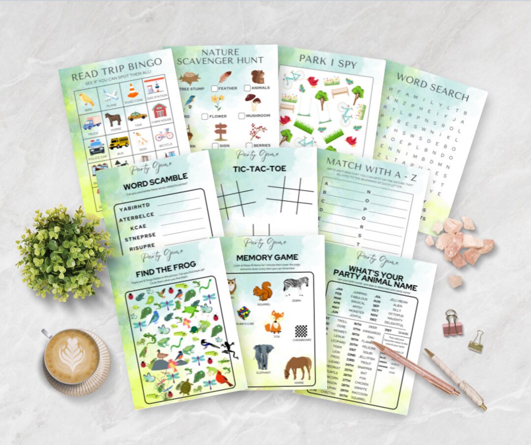 Non Editable Printable Kid Party Games Template| Printable Kid Party ...