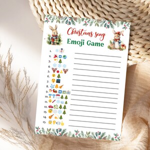 Christmas Song Emoji Pictionary, Christmas Printable Party Games, Holiday Games, Christmas Game for Kids and Adults, Instant download