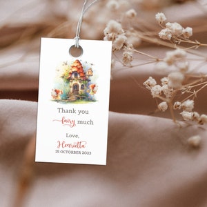 Enchanting Fairy Favor Tags, Fairy Thank You Tags, Fairy Birthday Party, Editable, Printable, Digital Download.