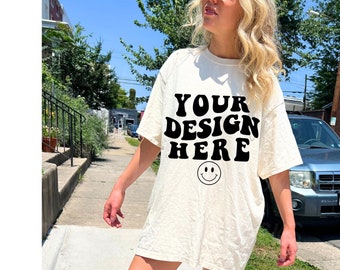 Comfort Colors C1717 Ivory Mockup Oversized Ivory Shirt Model Mockup Trendy Ivory Western Mockup Bach Cowgirl Mockup